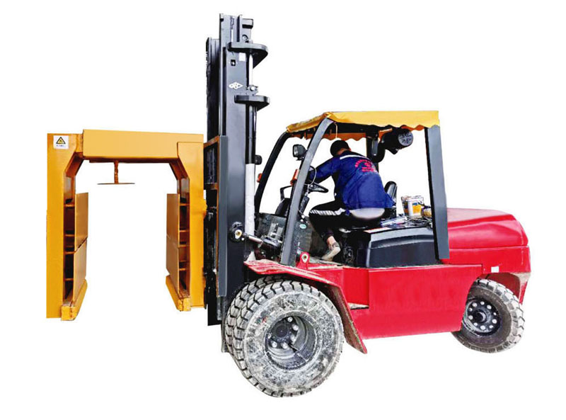 concrete block clamping forklift